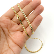 14K Solid Gold Flat Snake Chain